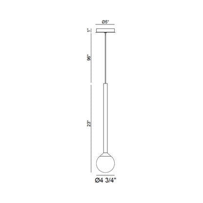 Positano LED Pendant Light - line drawing.