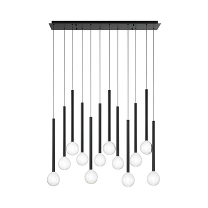 Positano Linear LED Chandelier in Matte Black (12-Light).