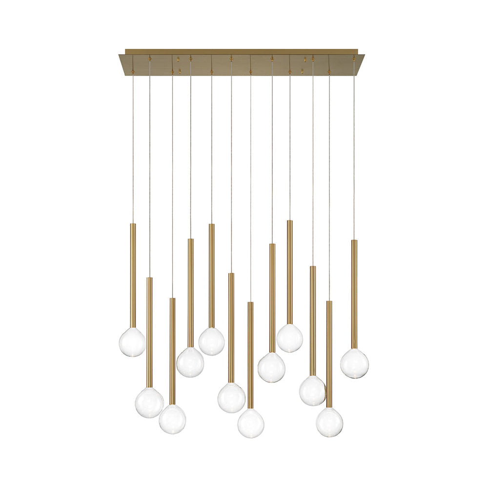 Positano Linear LED Chandelier in Plated Brushed Gold (12-Light).