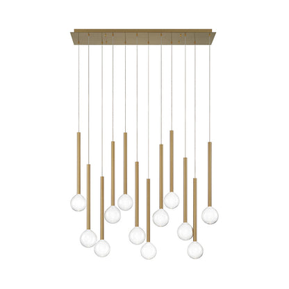 Positano Linear LED Chandelier in Plated Brushed Gold (12-Light).