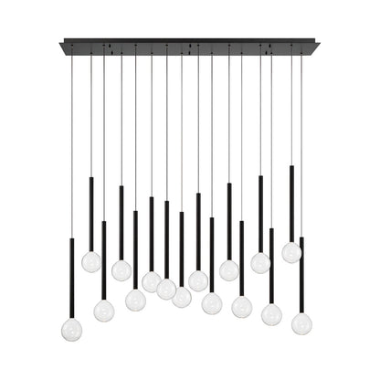 Positano Linear LED Chandelier in Matte Black (16-Light).