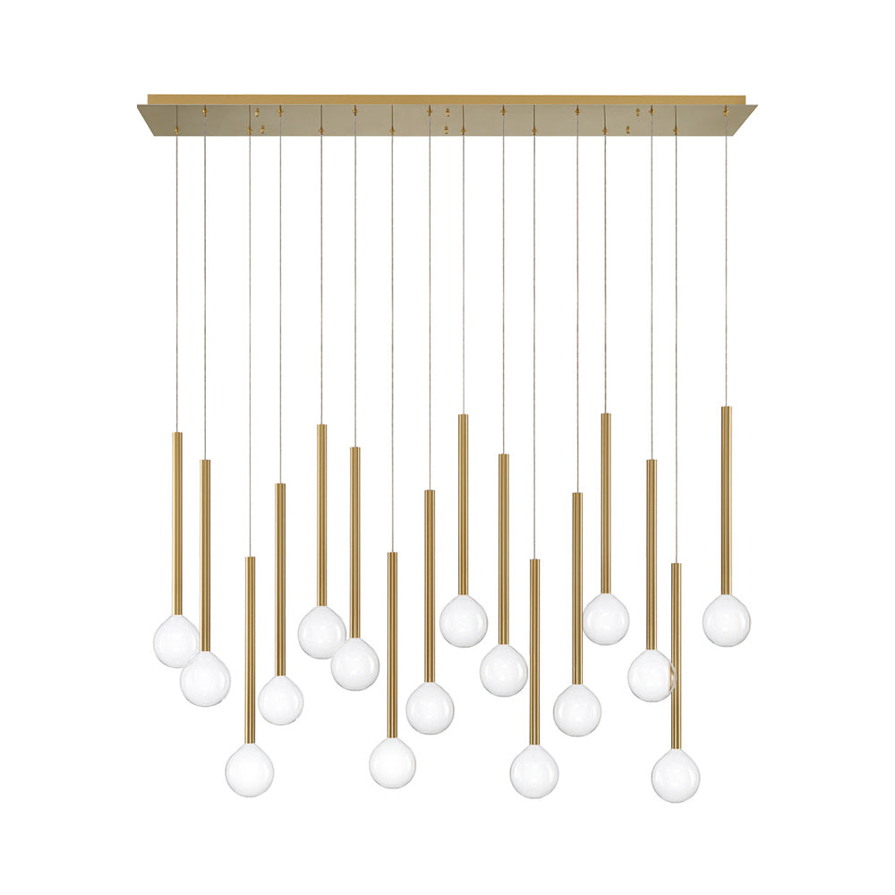 Positano Linear LED Chandelier in Plated Brushed Gold (16-Light).