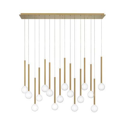 Positano Linear LED Chandelier in Plated Brushed Gold (16-Light).