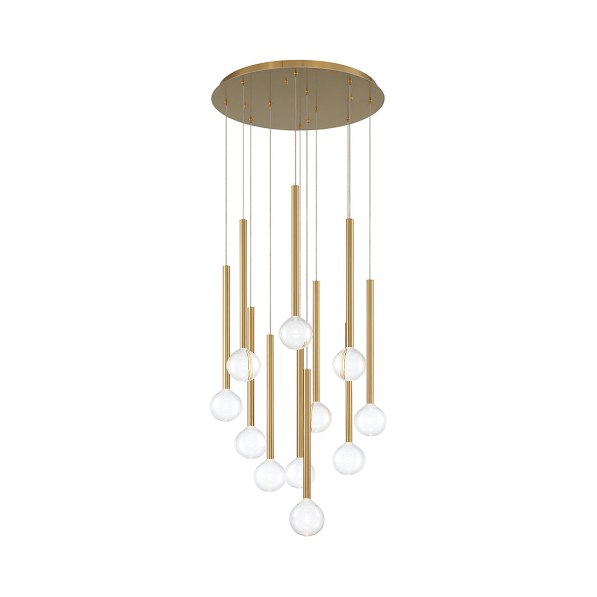 Positano Round LED Chandelier in Plated Brushed Gold (11-Light).