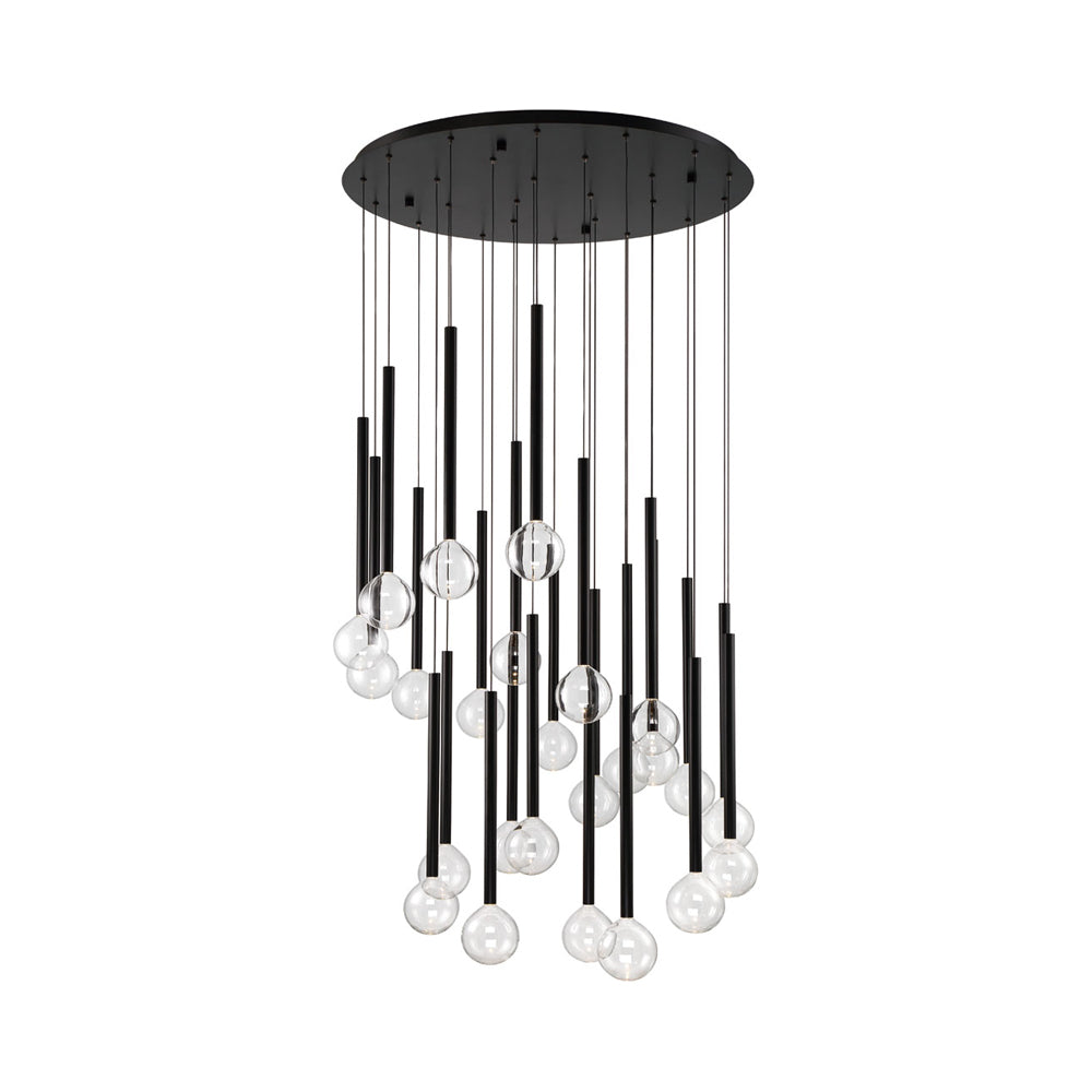 Positano Round LED Chandelier in Matte Black (25-Light).