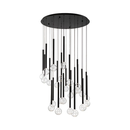 Positano Round LED Chandelier in Matte Black (25-Light).