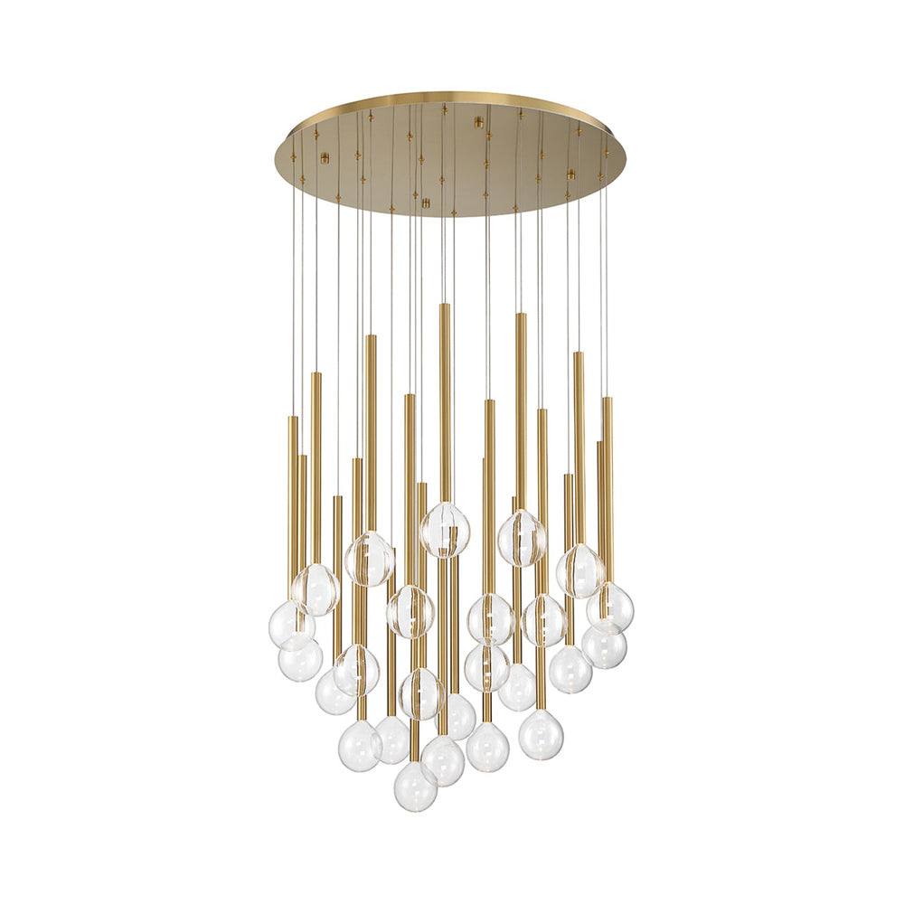 Positano Round LED Chandelier in Plated Brushed Gold (25-Light).