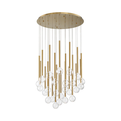 Positano Round LED Chandelier in Plated Brushed Gold (25-Light).