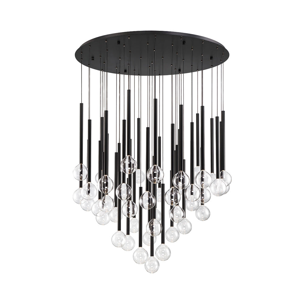 Positano Round LED Chandelier in Matte Black (44-Light).