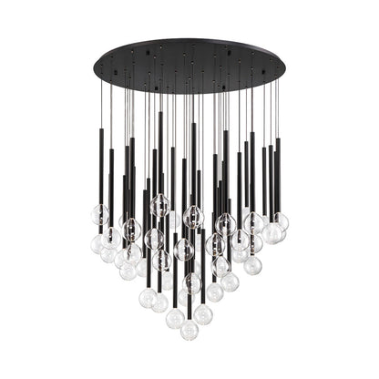 Positano Round LED Chandelier in Matte Black (44-Light).