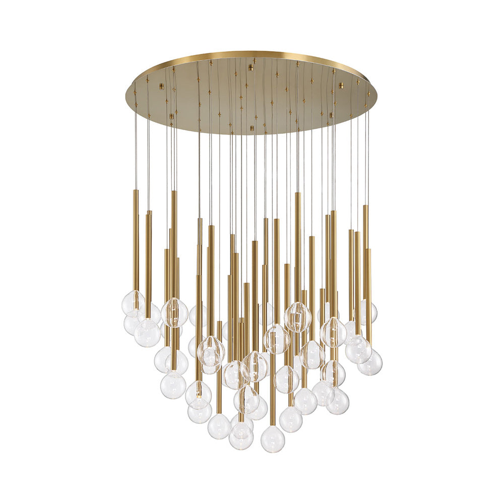 Positano Round LED Chandelier in Plated Brushed Gold (44-Light).