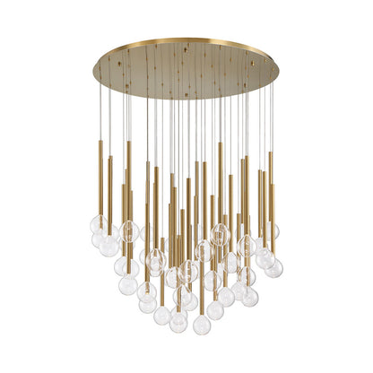 Positano Round LED Chandelier in Plated Brushed Gold (44-Light).