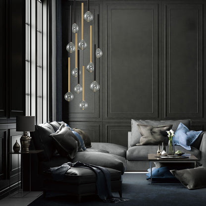 Positano Round LED Chandelier in living room.