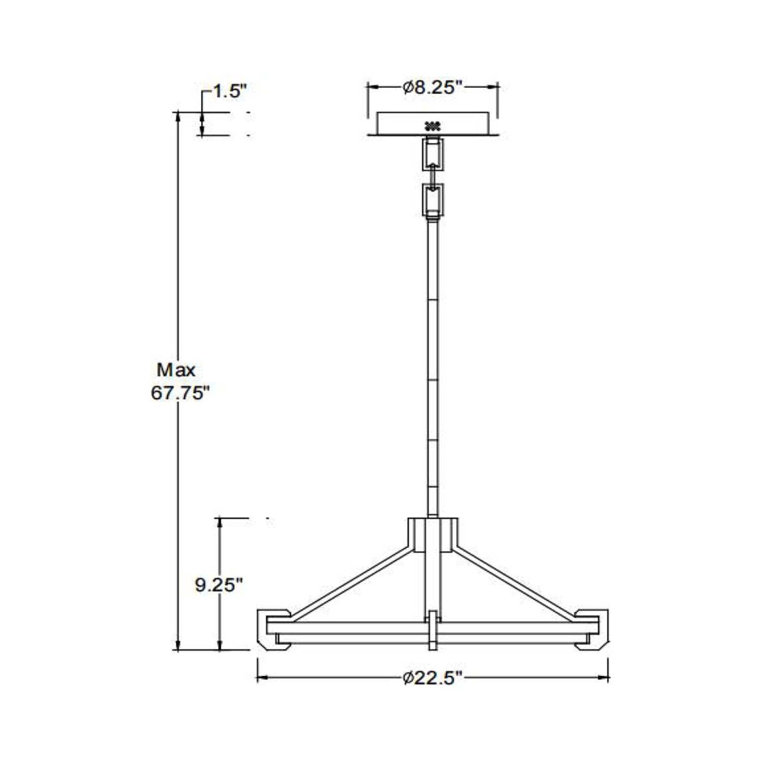 Raffinato LED Chandelier - line drawing.