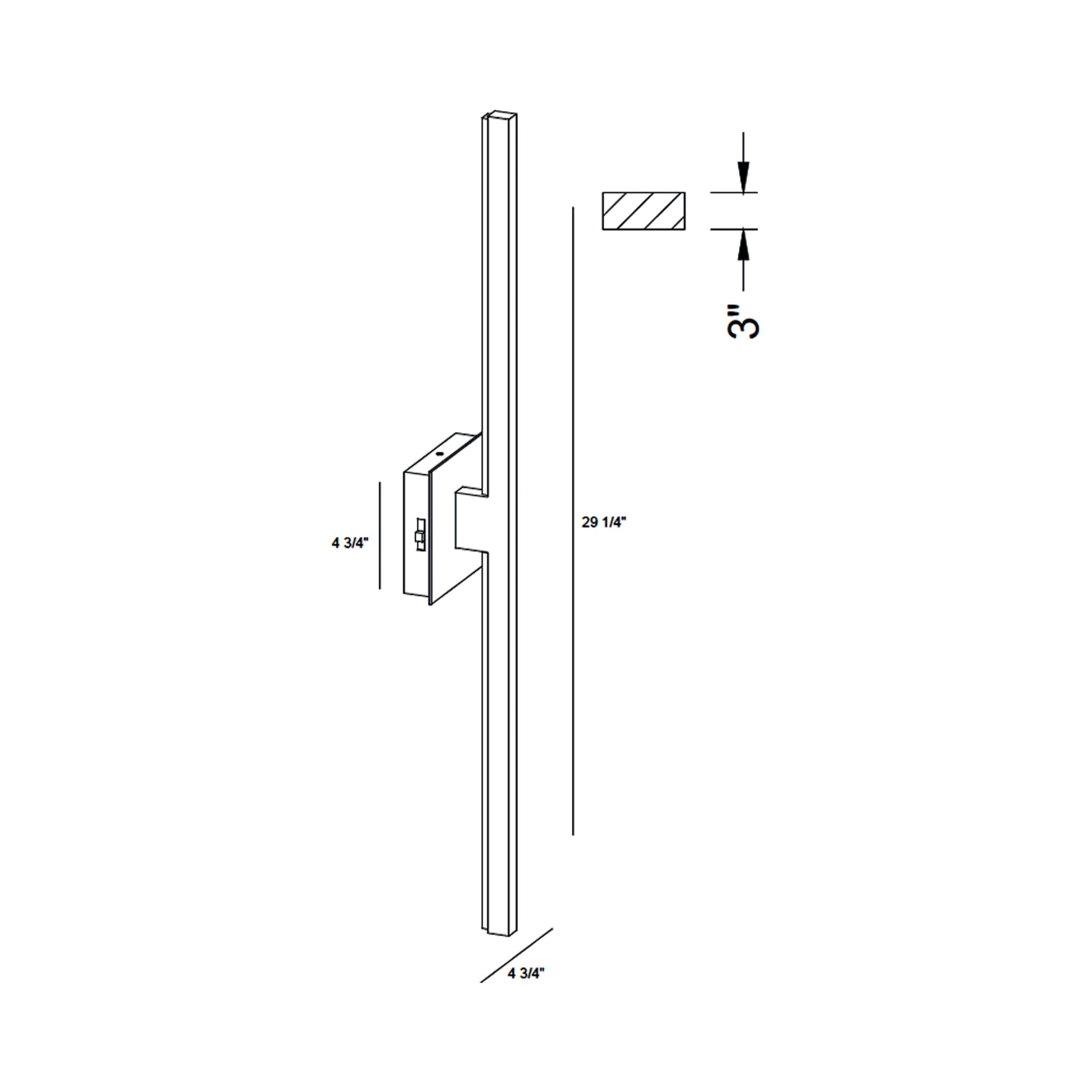 Ragusa LED Bath Vanity Light - line drawing.