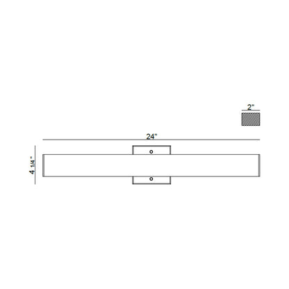 Ruvo LED Bath Vanity Light - line drawing.