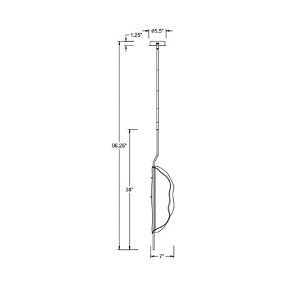 Savona LED Pendant Light - line drawing.