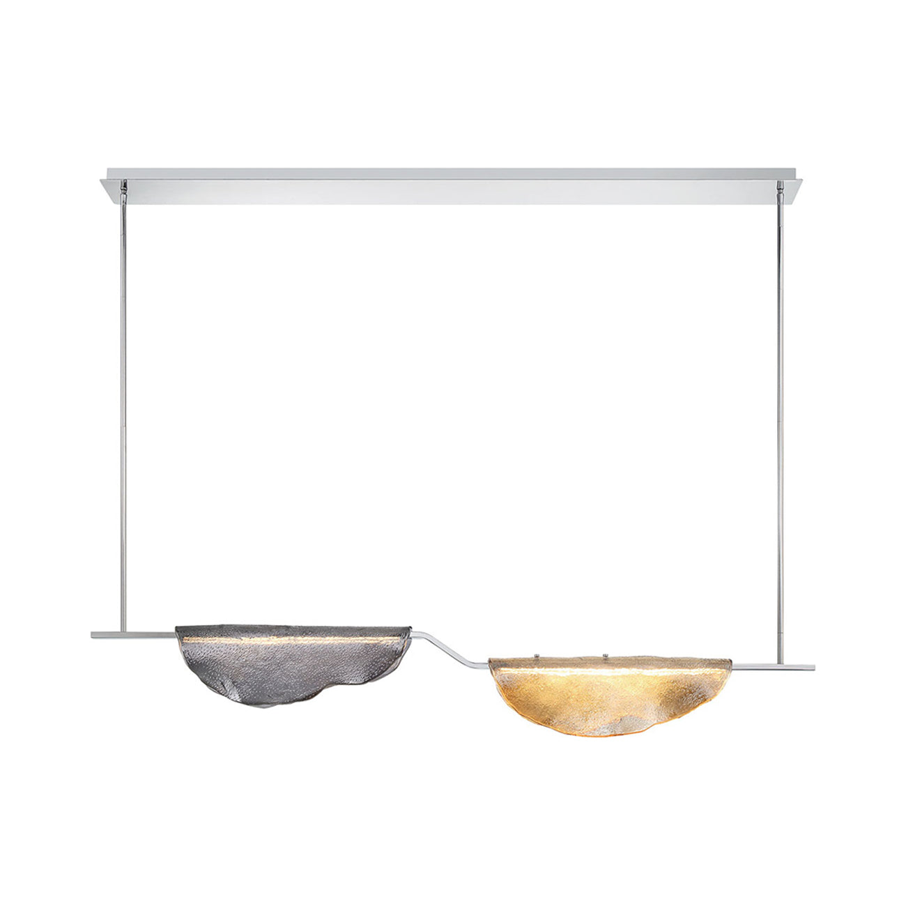 Savona Linear LED Chandelier in Amber and Smoke (2-Light).