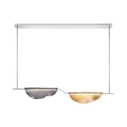 Savona Linear LED Chandelier in Amber and Smoke (2-Light).