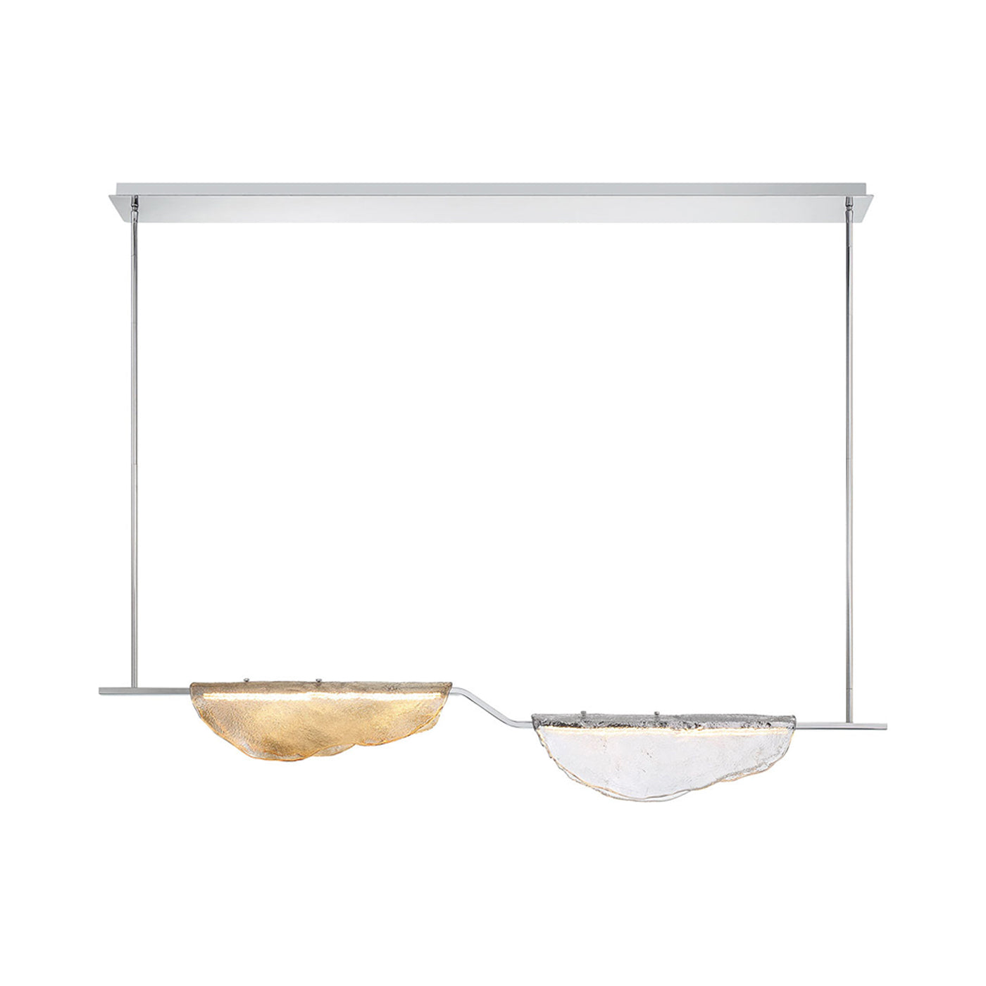 Savona Linear LED Chandelier in Clear and Amber (2-Light).