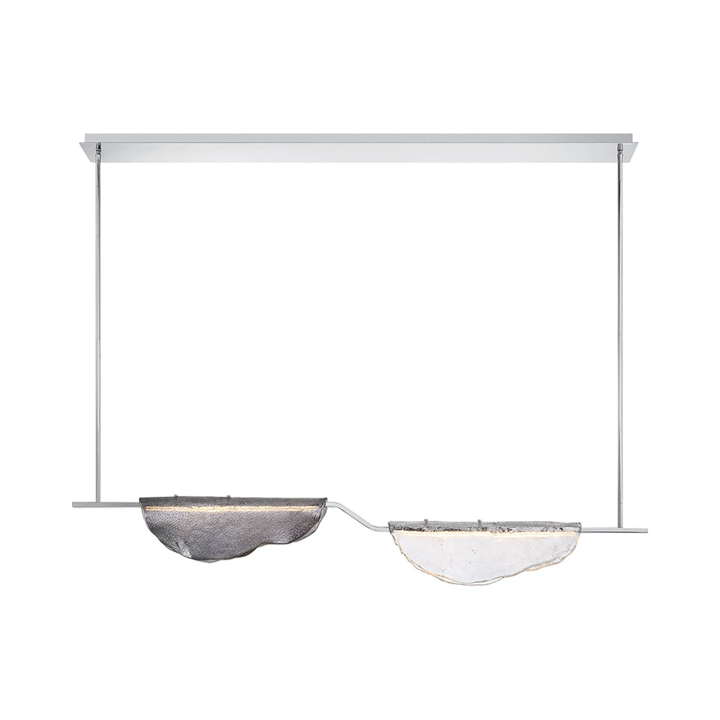 Savona Linear LED Chandelier in Smoke and Clear (2-Light).
