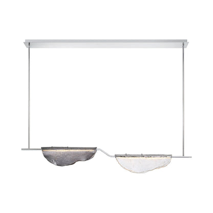 Savona Linear LED Chandelier in Smoke and Clear (2-Light).