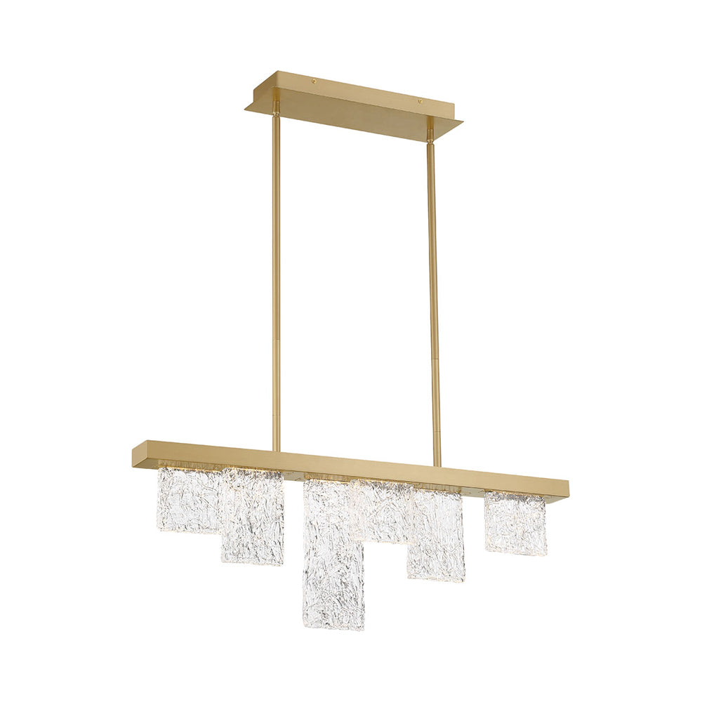 Siena Linear LED Chandelier in Brushed Gold (6-Light).