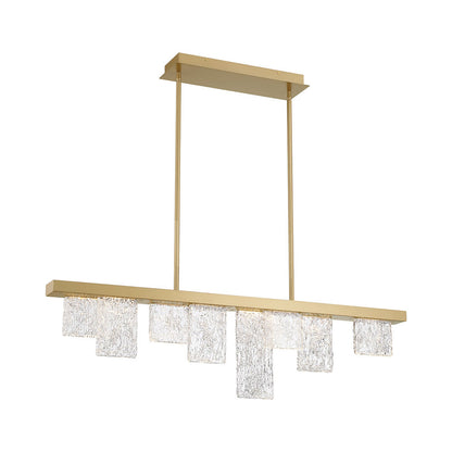 Siena Linear LED Chandelier in Brushed Gold (8-Light).