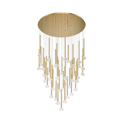 Soffio Round LED Chandelier in Plated Brushed Gold (44-Light).