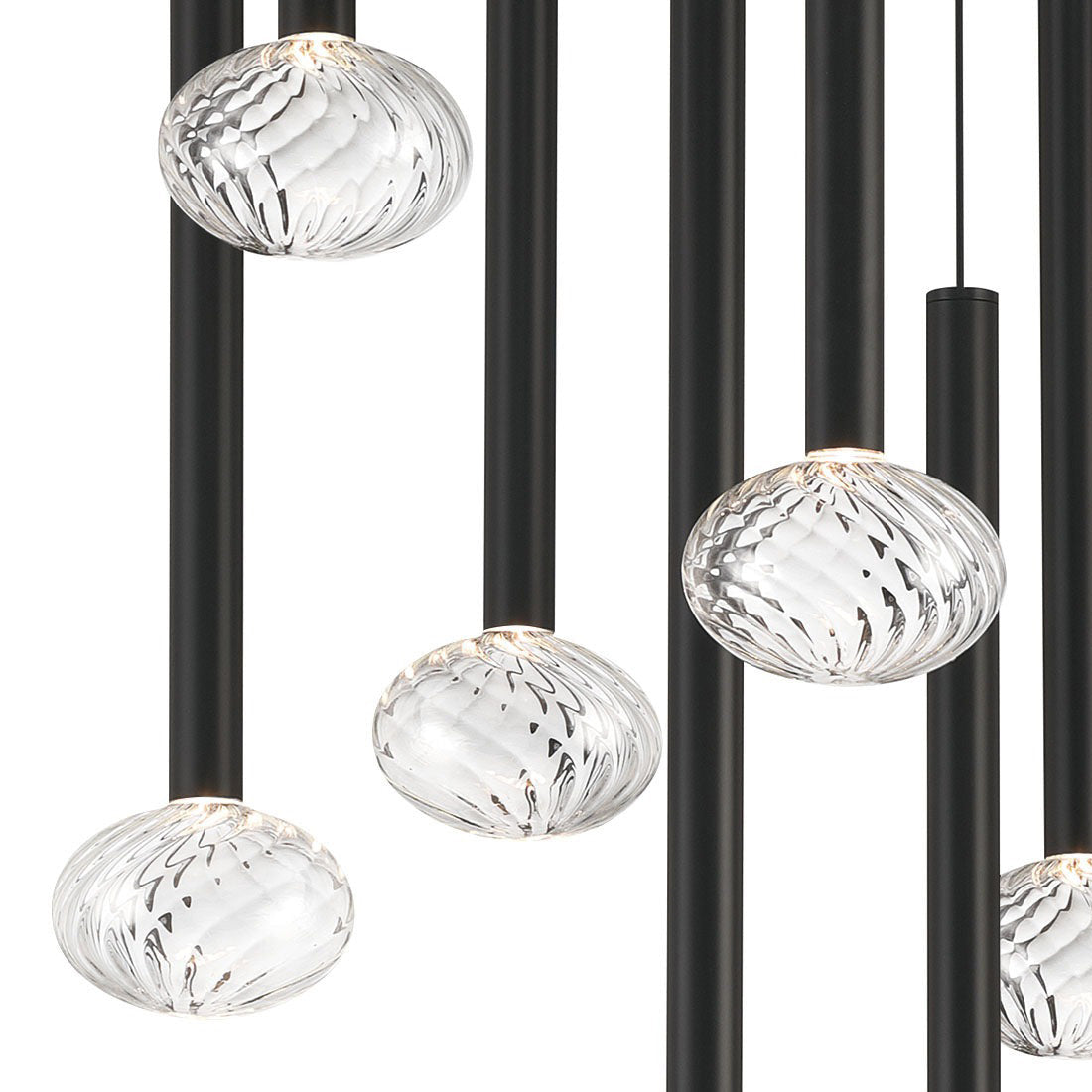 Soffio Round LED Chandelier in Detail.