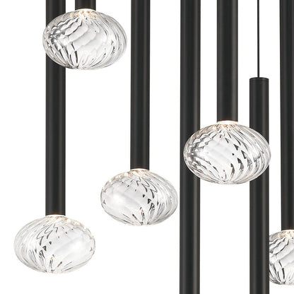 Soffio Round LED Chandelier in Detail.