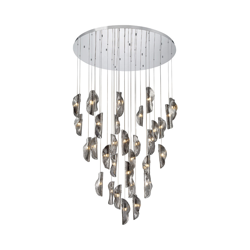 Sorrento Grand Chandelier in Chrome/Smoke (32-Light).