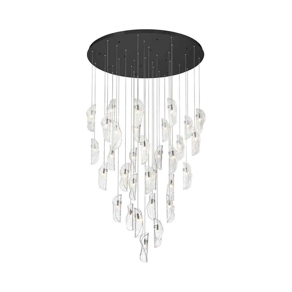 Sorrento Grand Chandelier in Matte Black/Clear (32-Light).