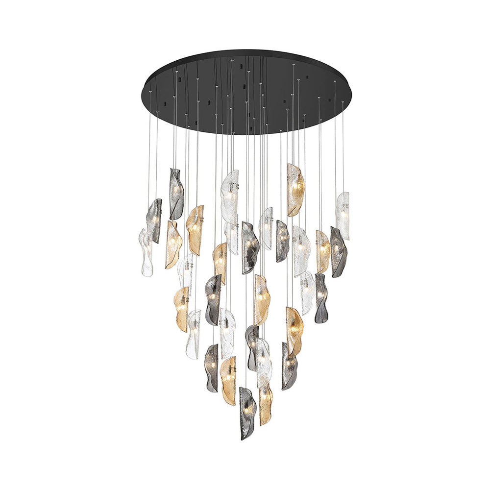 Sorrento Grand Chandelier in Matte Black/Mixed (32-Light).