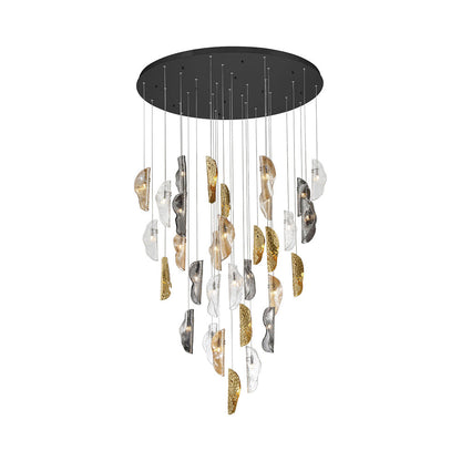 Sorrento Grand Chandelier in Matte Black/Mixed with Copper Leaf (32-Light).