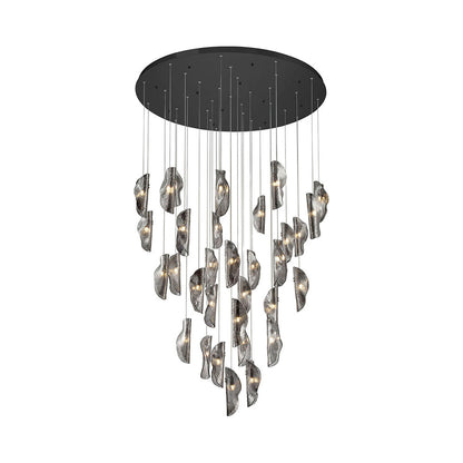 Sorrento Grand Chandelier in Matte Black/Smoke (32-Light).