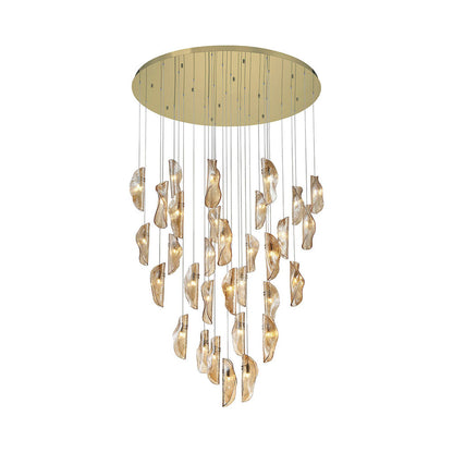 Sorrento Grand Chandelier in Plated Brushed Gold/Amber (32-Light).