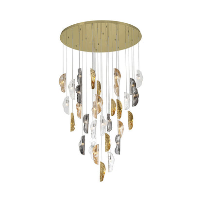 Sorrento Grand Chandelier in Plated Brushed Gold/Mixed with Copper Leaf (32-Light).