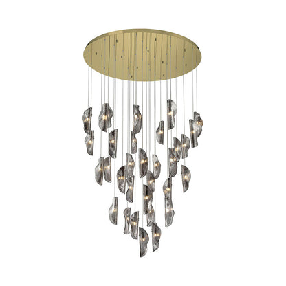 Sorrento Grand Chandelier in Plated Brushed Gold/Smoke (32-Light).