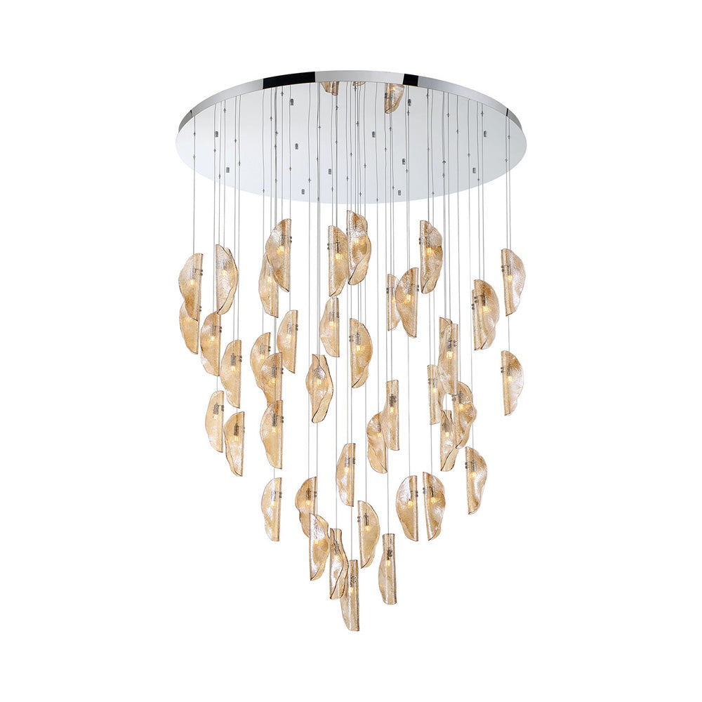 Sorrento Grand Chandelier in Chrome/Amber (45-Light).