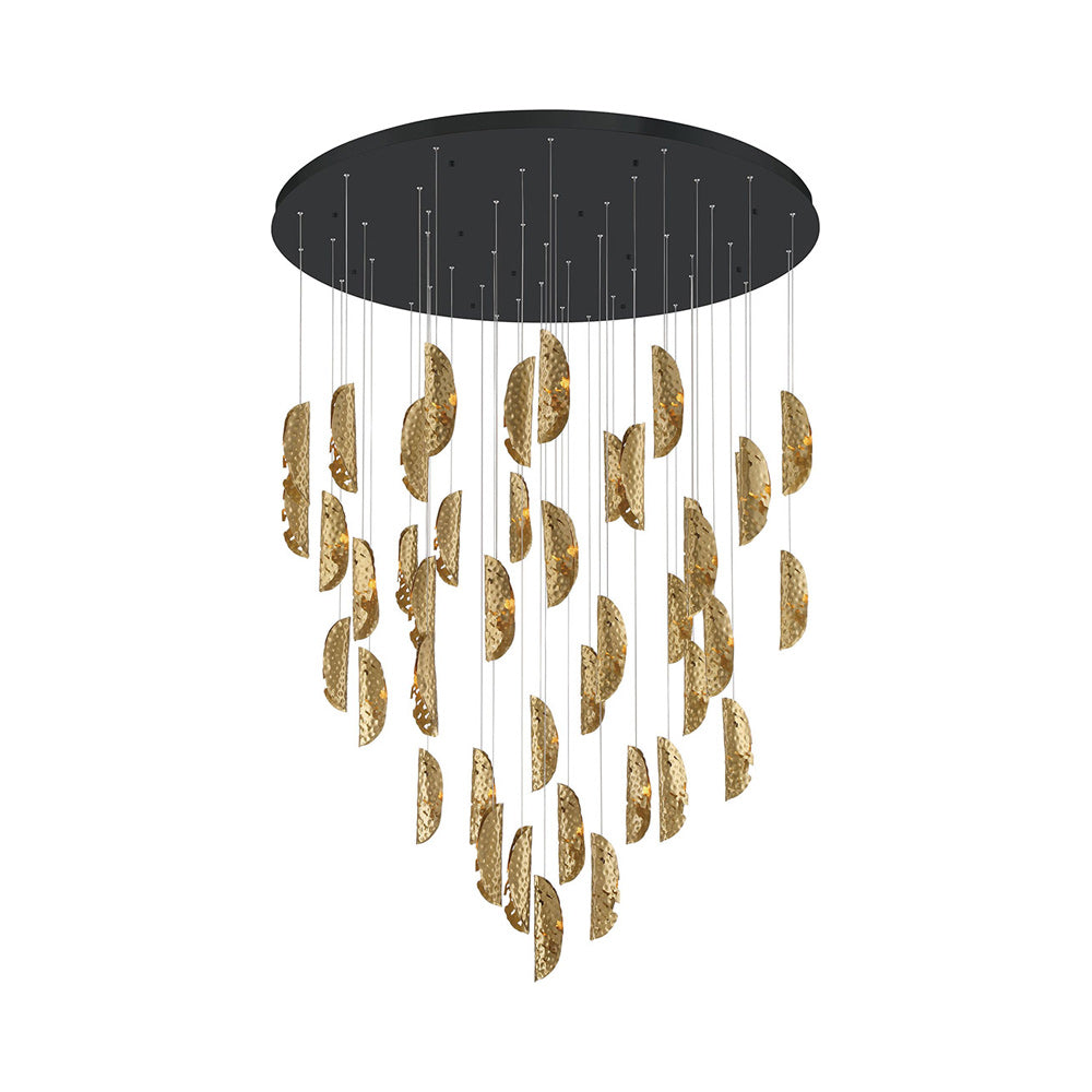 Sorrento Grand Chandelier in Matte Black/Copper (45-Light).