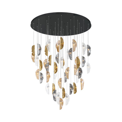 Sorrento Grand Chandelier in Matte Black/Mixed with Copper Leaf (45-Light).