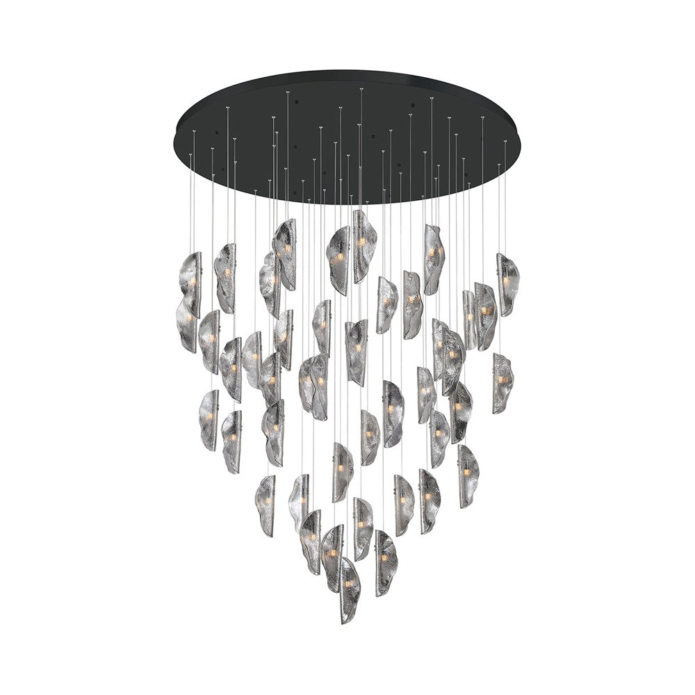 Sorrento Grand Chandelier in Matte Black/Smoke (45-Light).