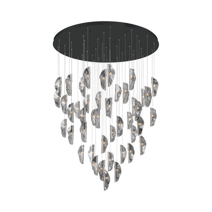 Sorrento Grand Chandelier in Matte Black/Smoke (45-Light).