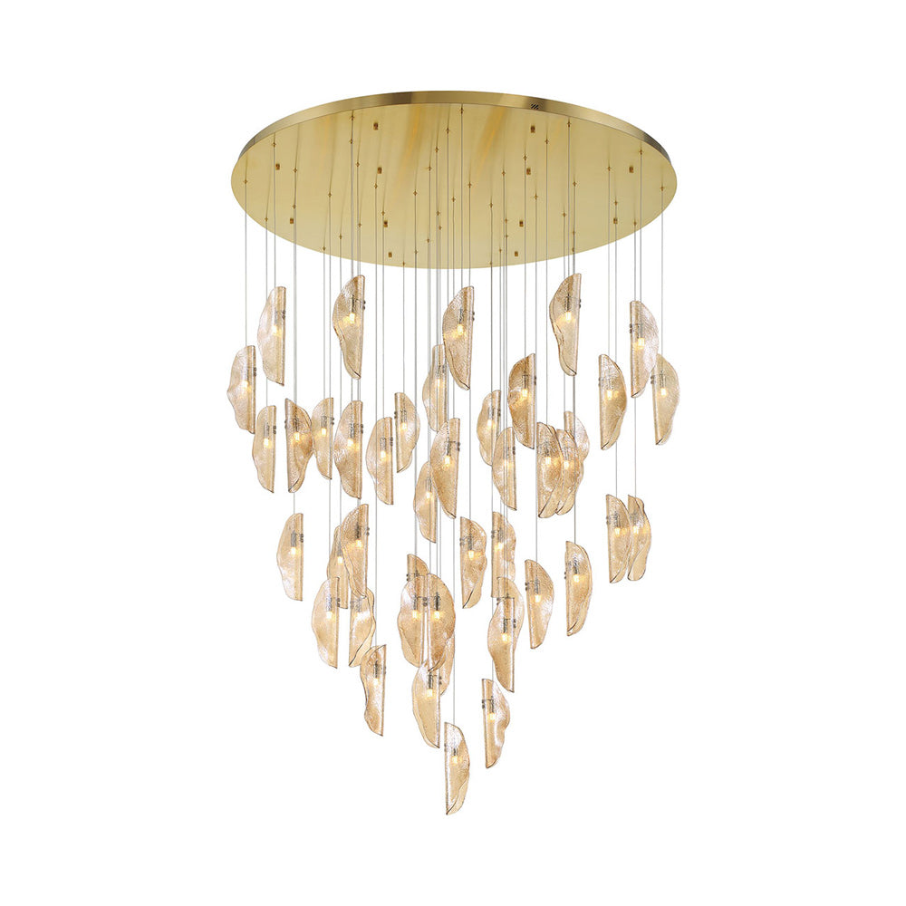Sorrento Grand Chandelier in Plated Brushed Gold/Amber (45-Light).