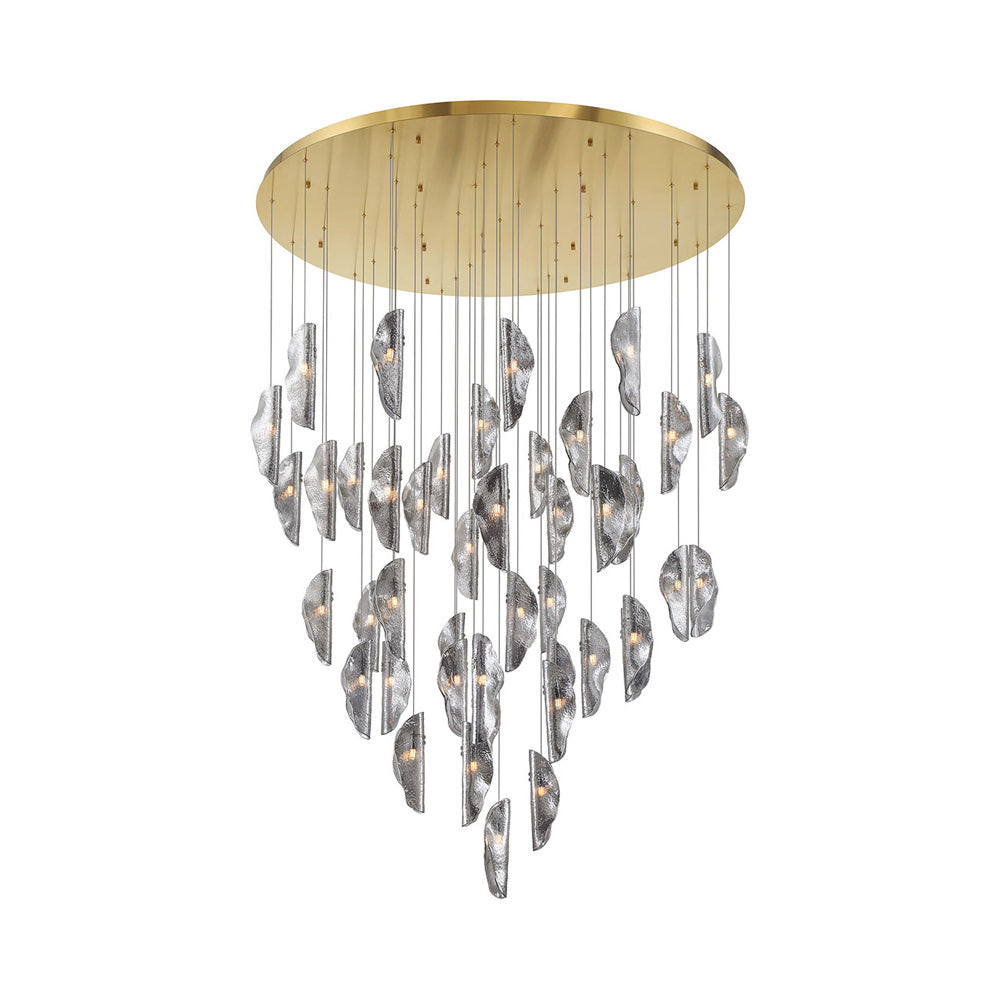 Sorrento Grand Chandelier in Plated Brushed Gold/Smoke (45-Light).