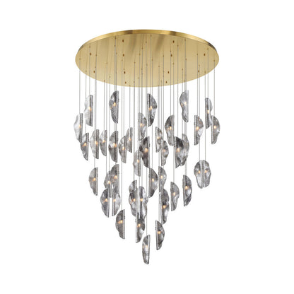 Sorrento Grand Chandelier in Plated Brushed Gold/Smoke (45-Light).