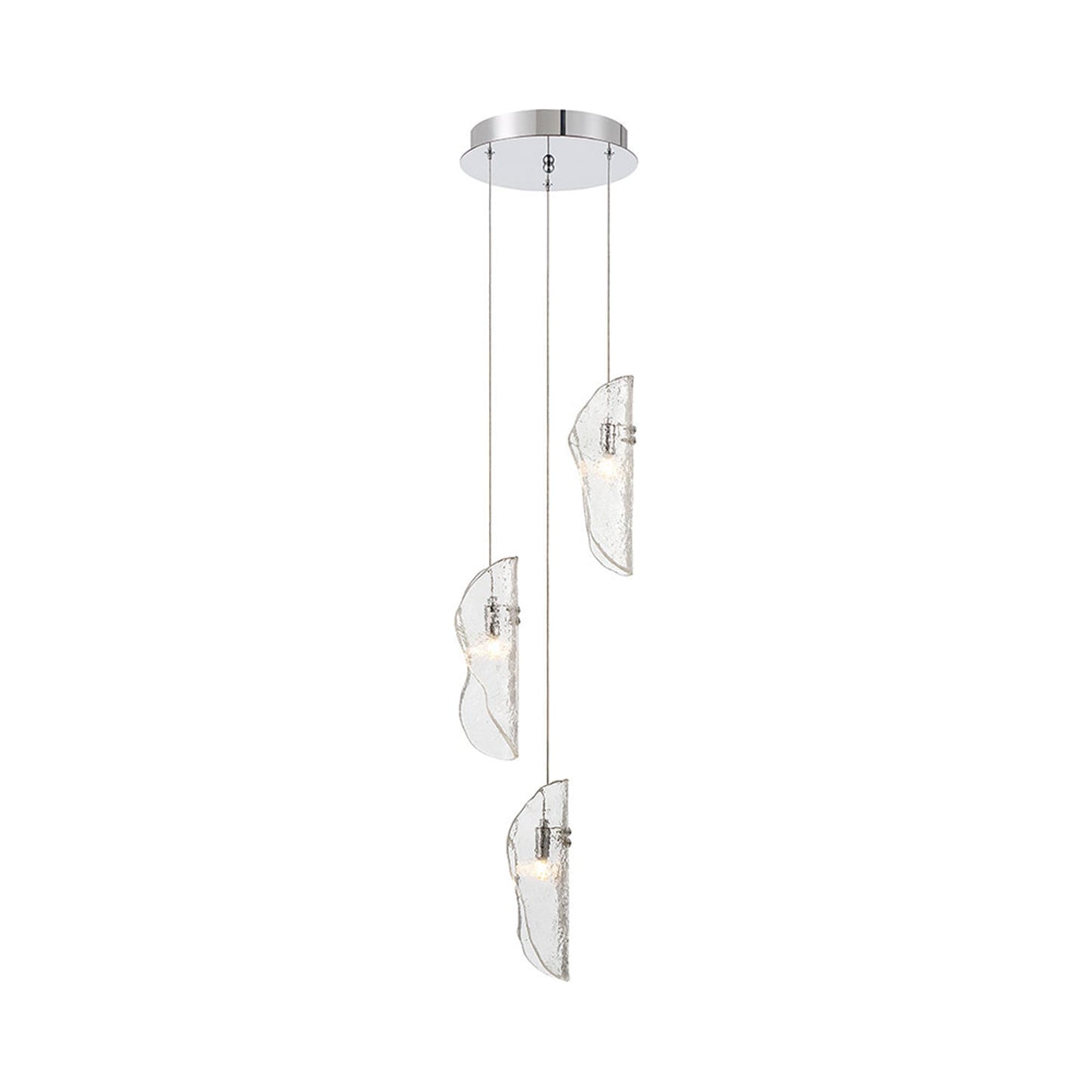 Sorrento Multi Light Pendant Light in Chrome/Clear.