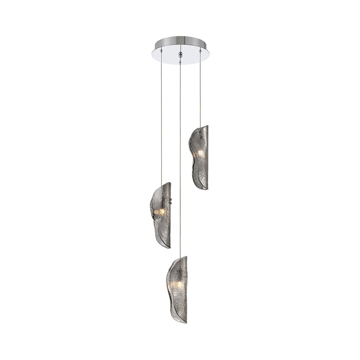 Sorrento Multi Light Pendant Light in Chrome/Smoke.