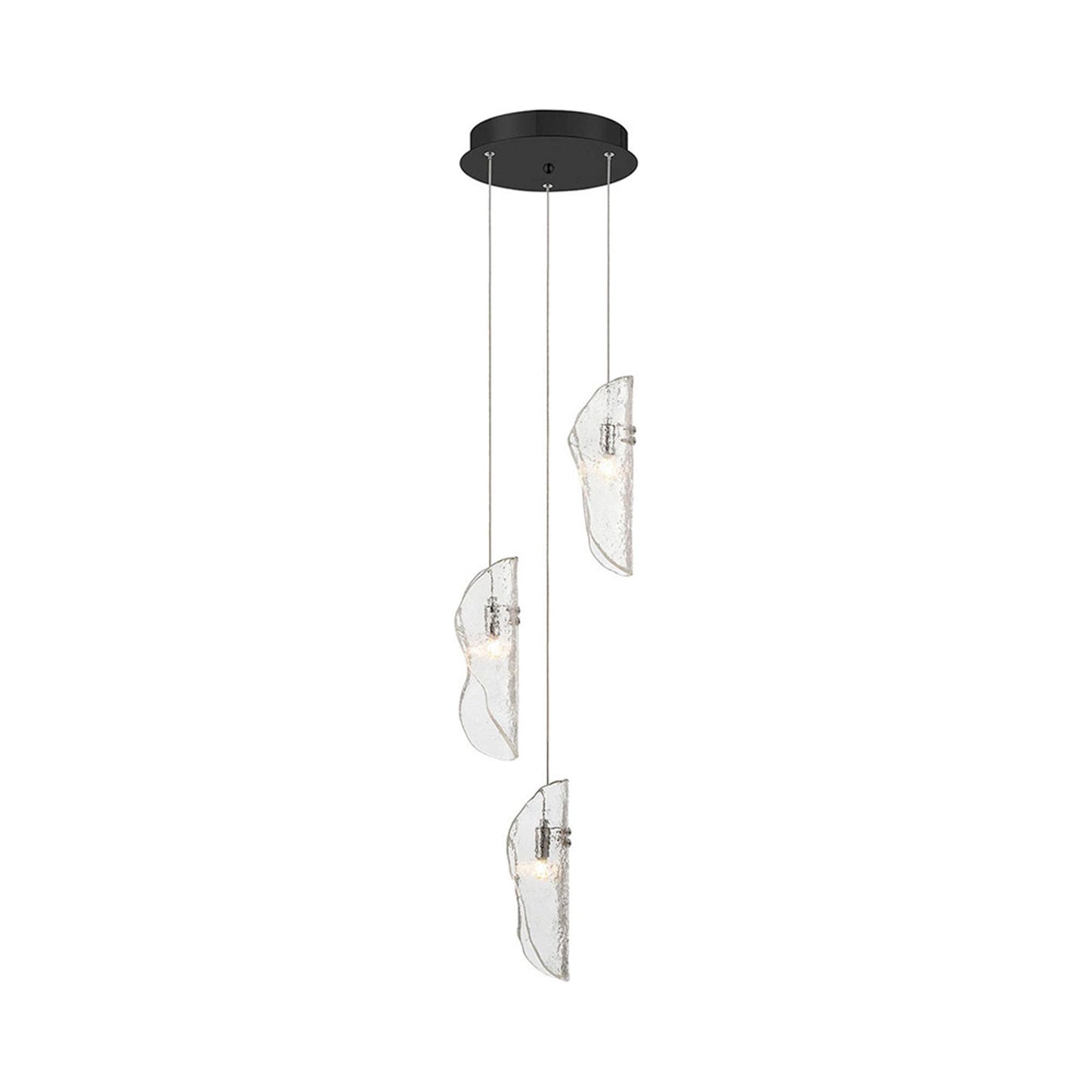 Sorrento Multi Light Pendant Light in Matte Black/Clear.